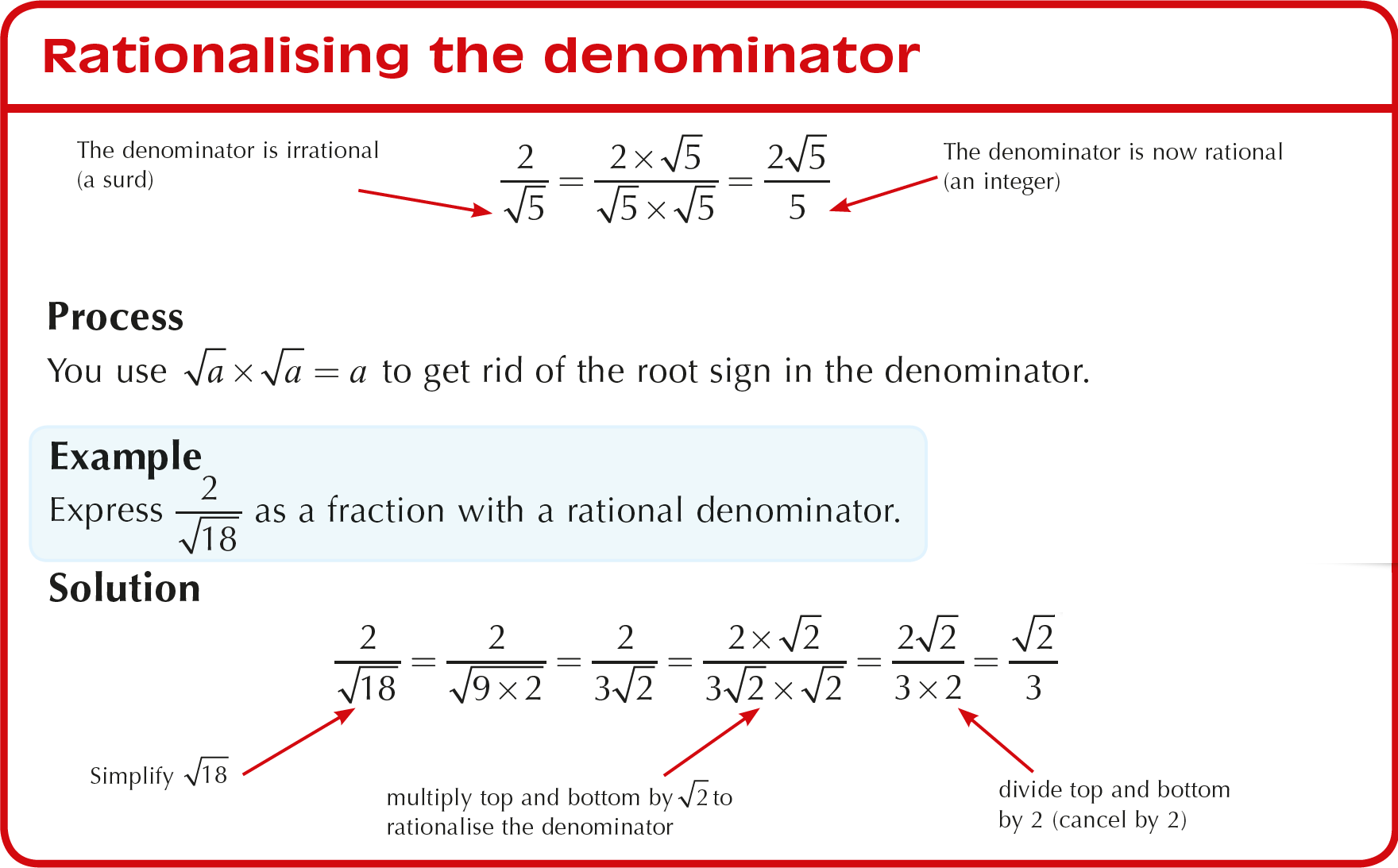Rationalising The Denominator Surds Hard